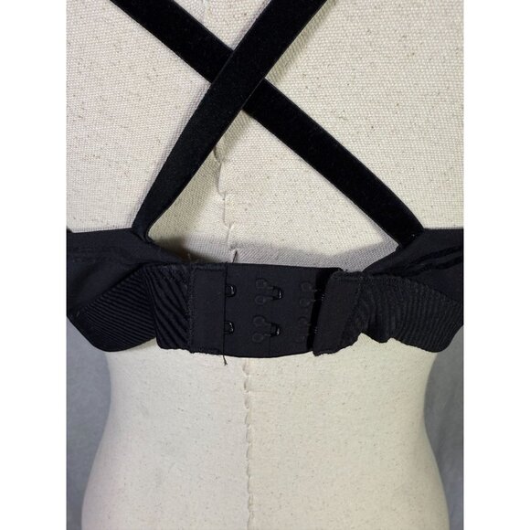 OFFLINE By Aerie Black Goals Velvet Trim Sports Bra XXL Adj. Waist Hook Closure - Picture 4 of 7